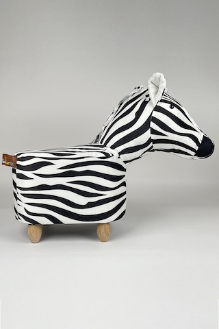Zebra Zou Hayvanlı Puf Çocuk Koltuğu Beyaz - Siyah