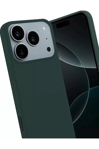 Hmngoakkllby Apple Apple iPhone Uyumlu 17 Pro Max/18 Pro Max First Silikon - Koyu Yeşil Akllhmng standart