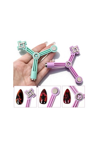 4'ü Bir Arada Dalga Ve Çiçek Efekt Çok Fonksiyonlu Kedi Gözü Oje Mıknatısı Cat Eye Magnet Pembe 3kcat01