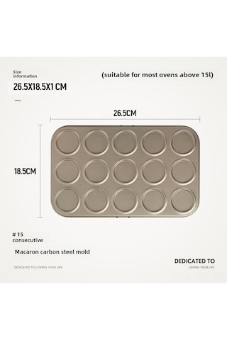 Skycity Ev Fırını İçin Non-stick 15'li Fırın Tepsisi - Kurabiye, Makaron Ve Kakao Gevreği Hamuru İçin Pratik Pastane Aleti Altın Diğer