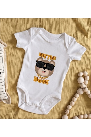 Bitmeyenkartus Bk Kids Little Boss Tasarımlı Bebek Body Zıbın - Model 3 Çok Renkli