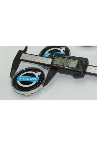 Volvo Jant Göbeği Kapak Seti 60mm Mavi Gümüş Renk