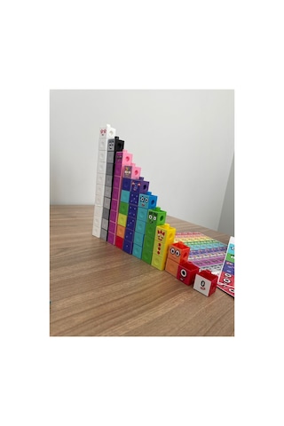 Numberblocks 100 Parça Geçmeli Matematik Küpleri - Snapcubes / 0-10 Stickers