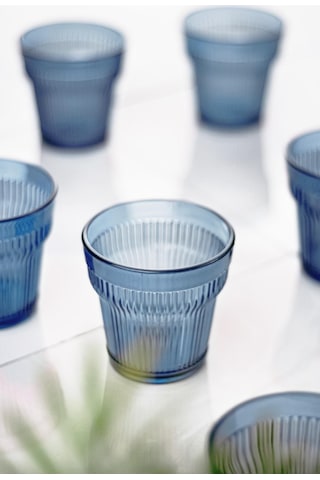 Storeşahin Akrilik Lacivert Tekli Kısa Bardak & Su Meşrubat Kahve Yanı Bardağı 300 Ml Cam Değildir Shn0720