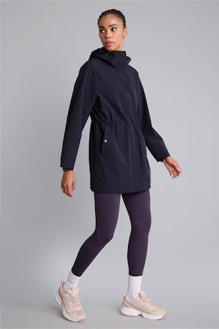 Defacto Beli Büzgülü Kapüşonlu Long Fit Yağmurluk H0001ax26aubk81 Siyah-bk81