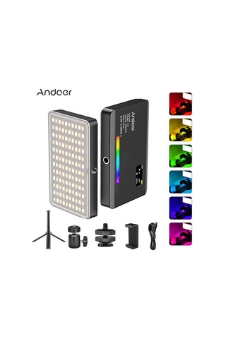 Andoer Y140 Rgb Cep Video Konferans Led Video Işık Kiti Siyah Siyah