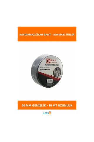 Kaydırmaz Siyah Bant 50 Mm X 10 Mt Güvenlik Bantı 1 Adet