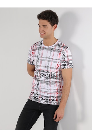 Colin'S Istanbul Baskılı Beyaz Erkek Kısa Kol Tişört Cl1064300_Q1.V1_Wht