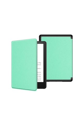 Skycity Kindle Paperwhite Kılıfı 6 İnç 2021 11. Nesil /2018 10. Nesil K5 - Kuru Nane Yeşili - Çapraz Desenli - Dayanıklı Ve Kompakt Çok Renkli