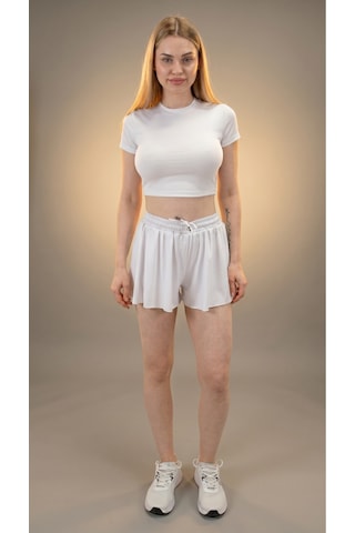 Heyy's Polyamid Mini Beyaz Short Etek Beyaz