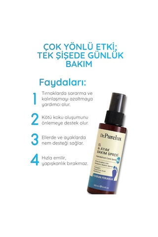 El & Ayak Bakım Spreyi Koku Gidermeye Yardımcı Tırnak Bakım Spreyi 100 Ml