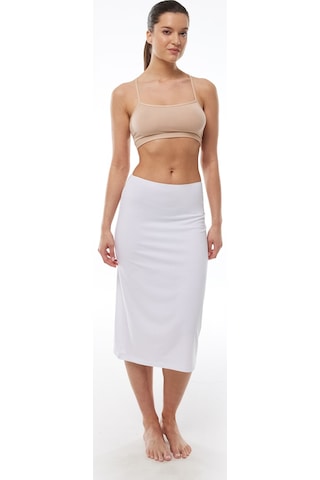 Malabadi Kadın Beyaz Rengi Tam Boy Uzun Etek Astarı Modal Jüpon 1061 Beyaz