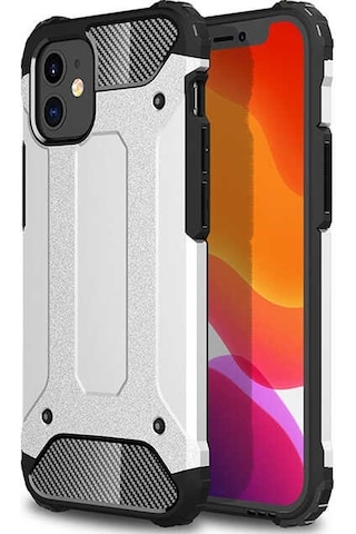 Noktaks - Apple Uyumlu iPhone 12 Mini - Kılıf Çift Katman Zırh Tank Crash Military Kapak - Gri