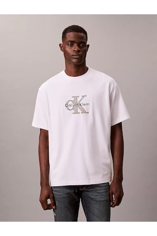 Calvin Klein Erkek T Shirt Lv04re815g Yaf Beyaz Beyaz