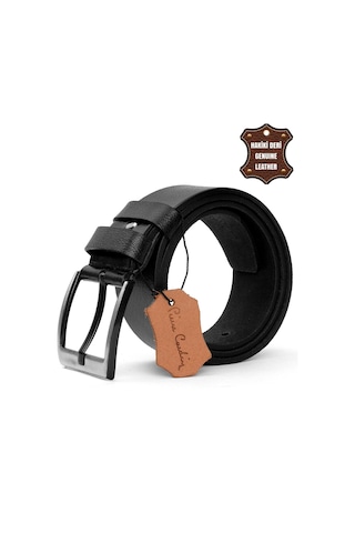 Pierre Cardin Pc452 Erkek 4,5 Cm Hakiki Deri Kemer Siyah-siyah Siyah