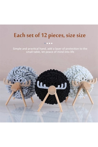 Koyun Şeklinde İçecek Altlıkları Bardak Altlıkları Yalıtımlı Yuvarlak Keçe Gri Gri