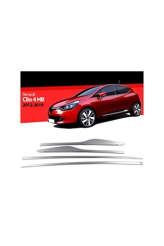 Renault Clio 4 Hb Krom Yan Kapı Çıtası 4 Parça 2012 ve Üzeri (00) (ŞüsCarOto Aksesuar)
