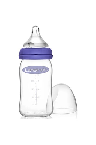 Lansinoh Cam Biberon 160 ML + Naturalwave Biberon Emziği Yavaş Akış