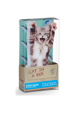 Mustard Cat İn A Box Yapışkanlı Not Kağıdı