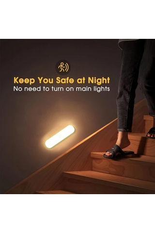 Honeybeeshop 2 Adet Hareket Sensörlü Led Gece Işıkları İki Algılama Işıkları Şarj Hareket Algılama Kablosuz Şarj Edilebilir Pille Çalışan Koridor Dolaplar Kabinler İçin Kolay Kurulum Modern Plastik Tasarım 16renk Şarj Edilebilir