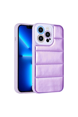 Apple Uyumlu iPhone 13 Pro Kılıf Kamera Korumalı Airbagli Renkli Zore Seksek Kapak Mor