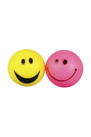 Smiley Ball Gülen Surat Desenli Sesli Köpek Oyuncağı 2 Li Paket
