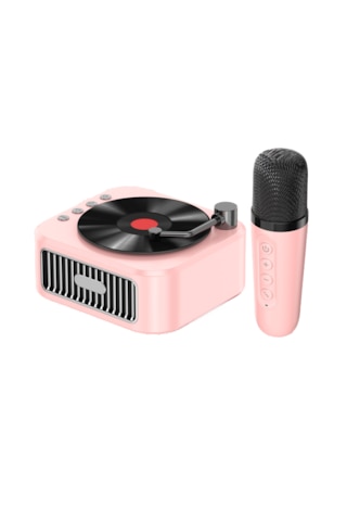 Retro Bluetooth Hoparlör Ve Mikrofon-gün Batımı Pembesi