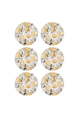 The Mia Limoncello Servis Tabağı 6lı Set 26 Cm Lmn013 Renkli