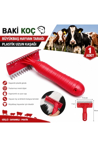 Büyük Baş Hayvan Tarağı Plastik Saplı Sağlam Renkli Kaşağı 1adet Gönderilir