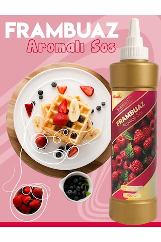 Frambuaz Aromalı Sos - Waffle & Krep & Pankek & Tatlı & Dondurma & Kruvasan Sos 900 Gr