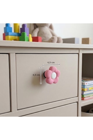 Çocuk Odası Mobilya Kulp Dolap Düğme Gül No:48 Pembe