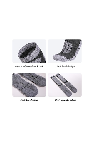 Xindoker Erkek Kayak Çorabı Xl 43-47 Numara Koyu Gri - Pamuklu, Esnek Ve Isı Sağlayan Spor Çorap Koyu Gri