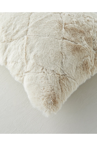 English Home Soft Touch Rabbit Pelüş Kırlent Kılıfı 45x45 Cm Bej Bej