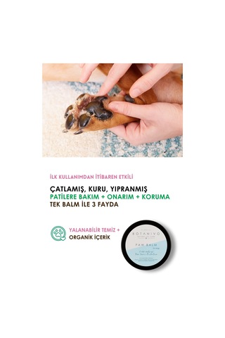 Botanivo Köpekler İçin Organik İçerikli Pati Bakım + Onarım + Koruma Balmı Stick 5 ML