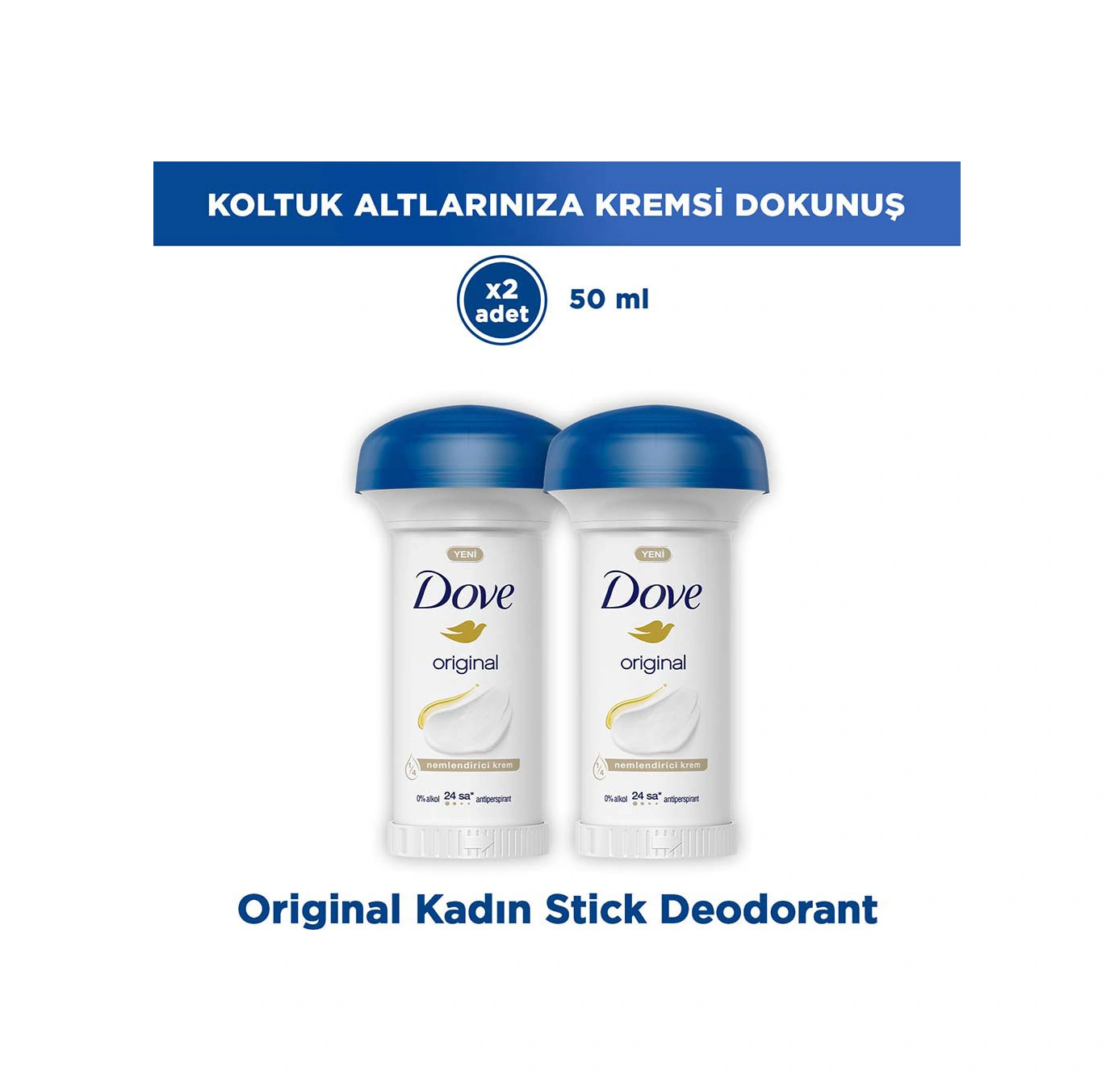 Dove Original Kadın Stick Deodorant Yeni 50 Ml X2
