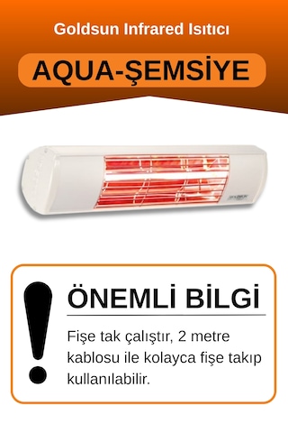 Aqua 2000 Watt Gsu20 Şemsiye Tip Su Dayanıklı Elektrikli Isıtıcı