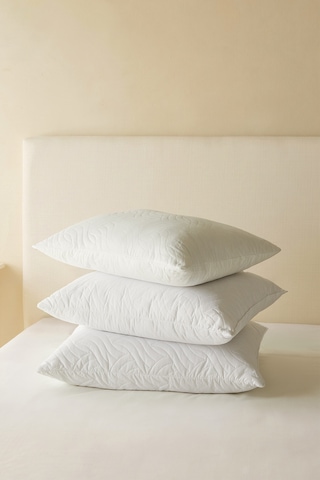 Ocean Home Textile 3'lü 900 Gr Kapitoneli Silikon Yastık Seti 50 X 70 Cm Beyaz