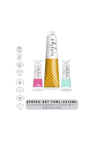 Ohlala Cinnamon 75 Ml + Fresh Mint 15 Ml + Raspberry Mint 15 Ml Spring Set Diş Macunu