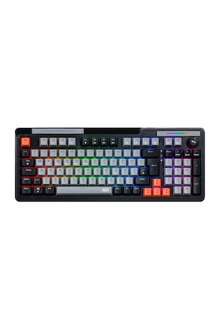 Dragos Colorpulse Siyah Gri Red Switch Hotswap Şarjlı Usb Wireless Bluetooth Full Rgb Oyuncu Mekanik Klavyesi