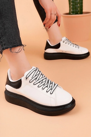 Luis A Costa Lc107 Beyaz Arka Siyah St Bağcıklı Kadın Ayakkabı Renkli