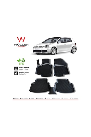 Volkswagen Golf 5 Paspas 2004 - 2008 Arası 3D Havuzlu Wöller Paspas