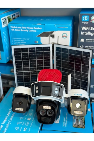 Okam 4075 4g 3 Kameralı 10x Optik Zoomlu Solar Güvenlik Kamerası