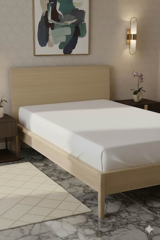 %100 Pamuk Ranforce Premium Tek Kişilik Çarşaf - Beyaz Beyaz