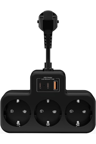 Duvar Tipi Grup Priz Çoğaltıcı, Yüksek Voltaj Korumalı Priz, 3x Priz 2x, Type-c, 1x Usb, 16a, 3680w 0.13 M