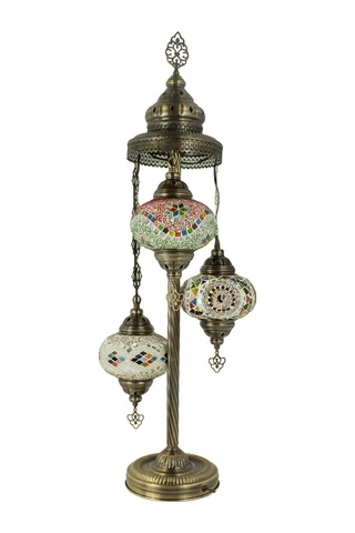 El Yapımı Hediyelik Lamba Mozaik Lambader Dekoratif Köşe Lambası 3'lü Lambader