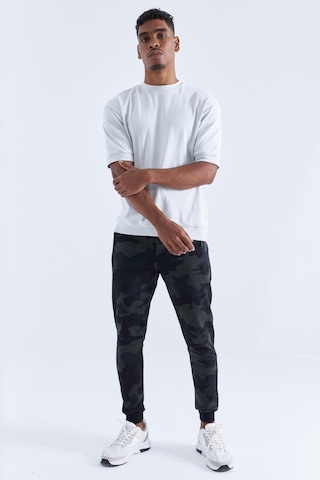 Tommy Life Siyah Gölge Kamuflaj Desenli Dar Kalıp Jogger Erkek Eşofman Alt - 84754 Siyah