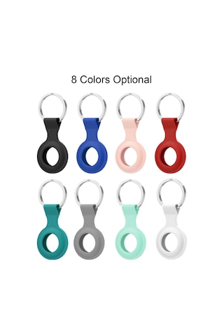 Hangfox Airtag İçin Silikon Korumalı Kılıf, Çizik Ve Darbeye Dayanıklı, Paslanmaz Çelik Anahtar Zinciri İle, Siyah