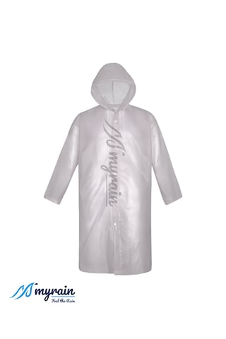 Myrain Kapüşonlu Çıtçıtlı Eva Yağmurluk Beyaz