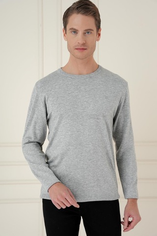 Efor Tr 875 Slim Fit Gri Klasik Triko Gri
