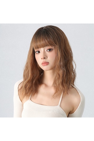 Kadın Kıvırcık Peruk Parti Kostüm Peruk Trendy Altın Kahverengi Saç Patlamalı Peruklar Fileli Sevimli Peruk Kaynak Çıtçıt 58638973